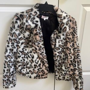 Sunset + Spring Leopard Faux Fur Jacket